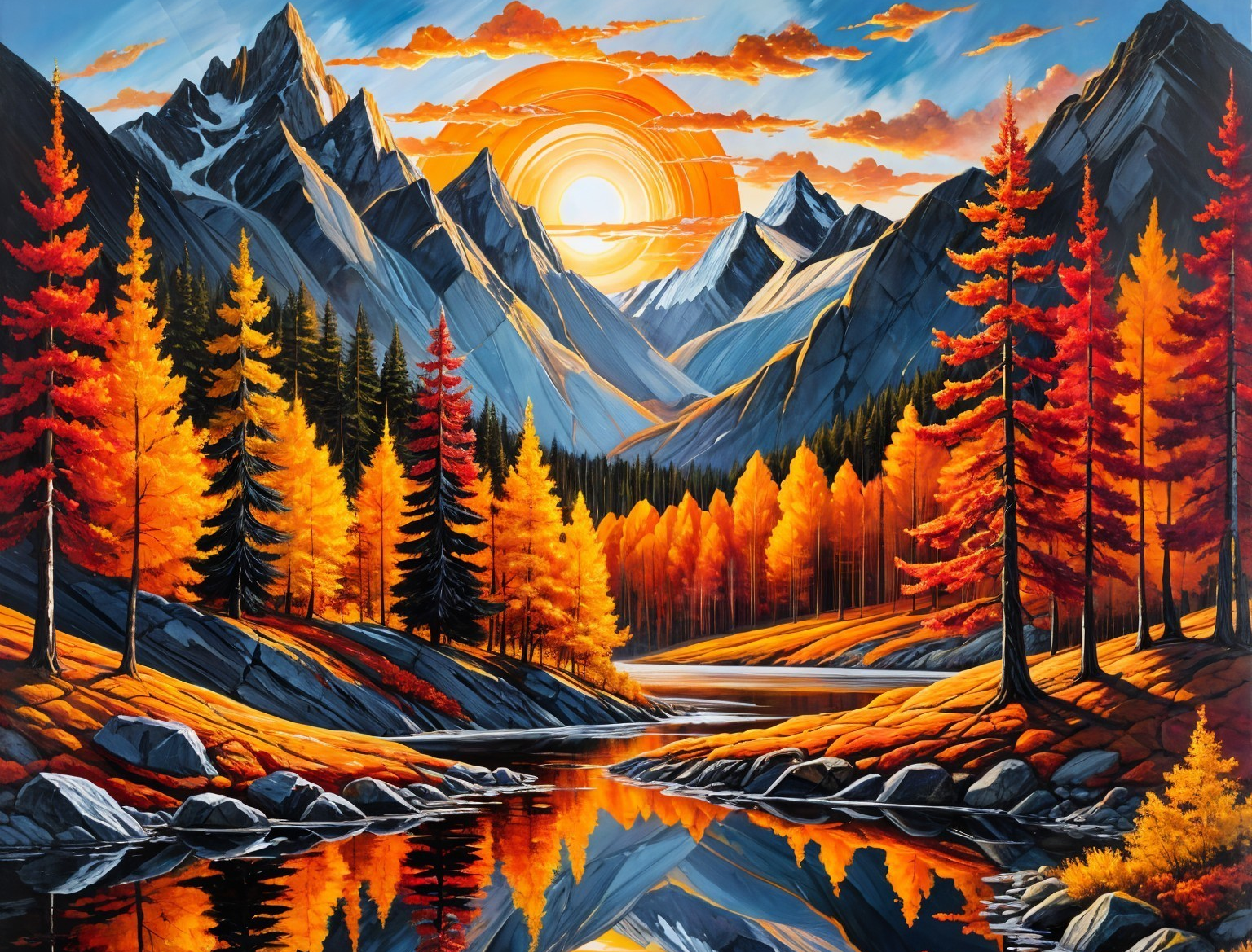 Canvas Wall Art Home Decor - Autumn Orange