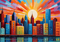 Canvas Wall Art Home Decor - Colourful Sunrise