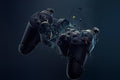 Canvas Wall Art Home Decor - Game Controller Destruction