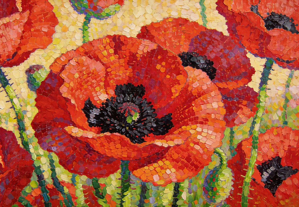 Canvas Wall Art Home Decor - Glass Poppies