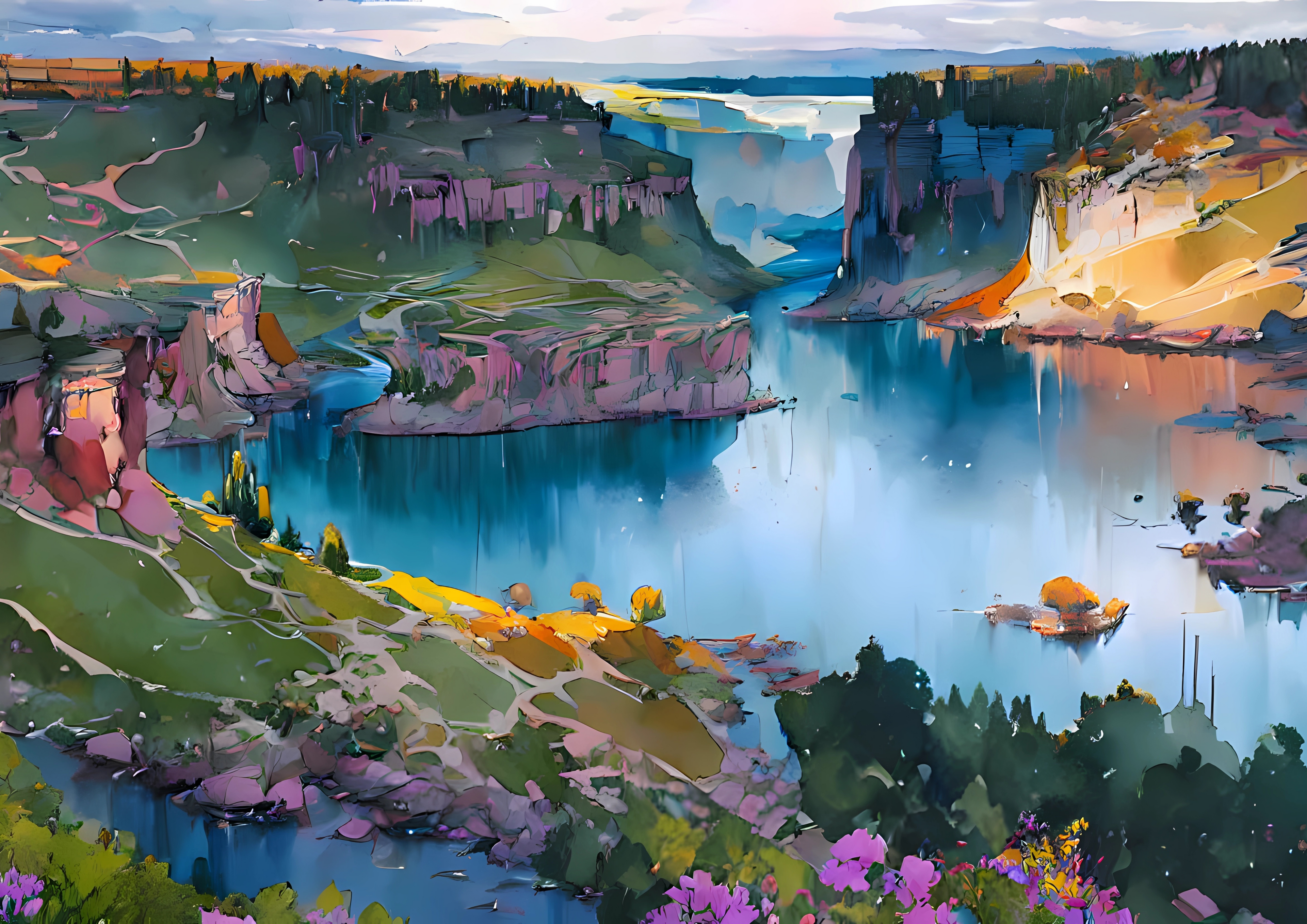 Canvas Wall Art Home Decor - Lagoon