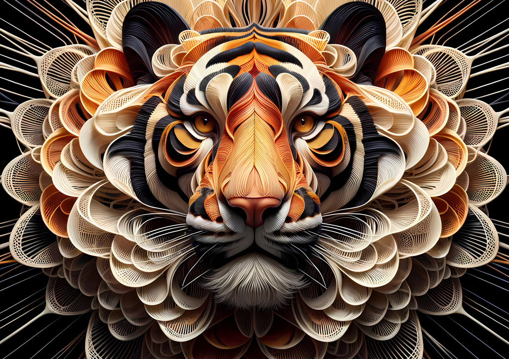 Canvas Wall Art Home Decor - Lotus Tiger