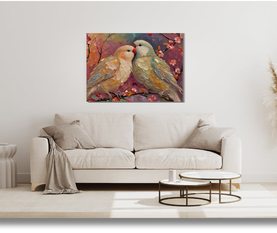 Canvas Wall Art Home Decor - Lovebirds