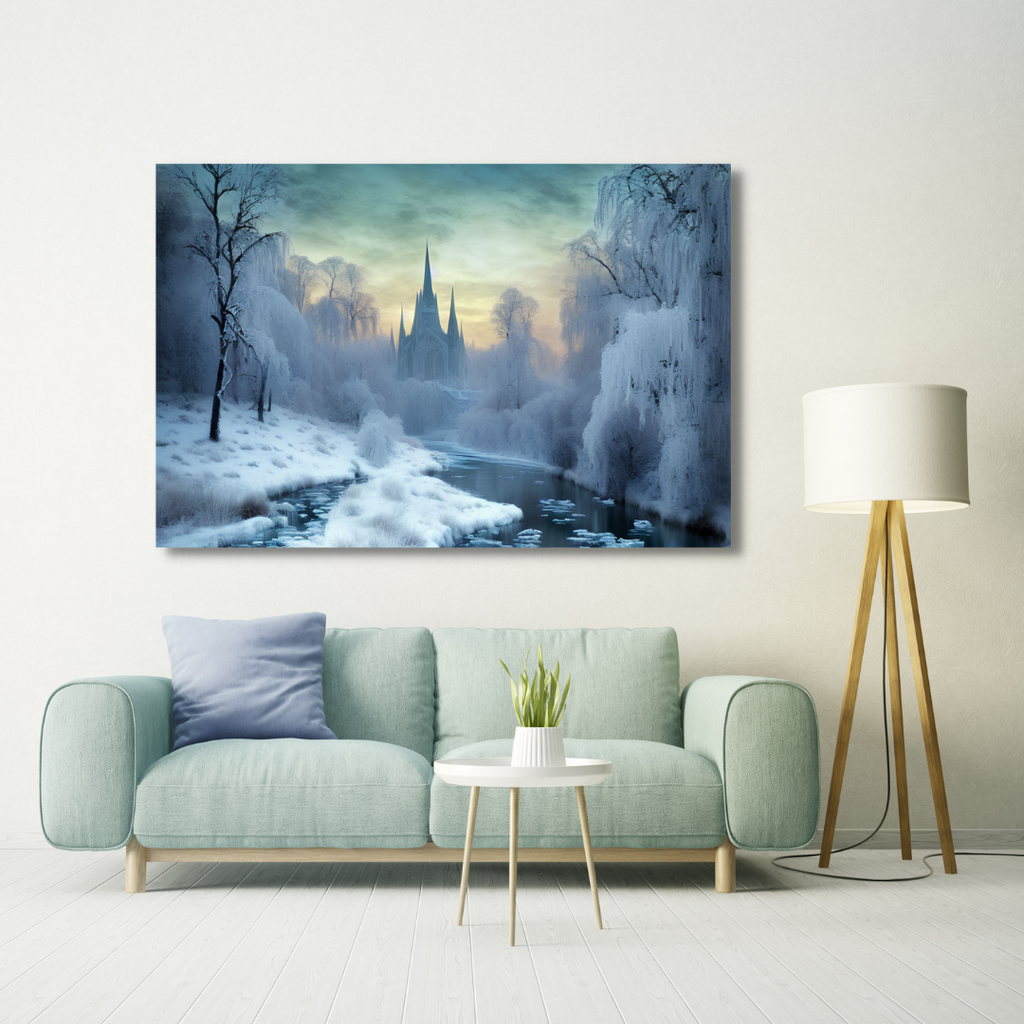Canvas Wall Art Home Decor - Misty Winter Morning