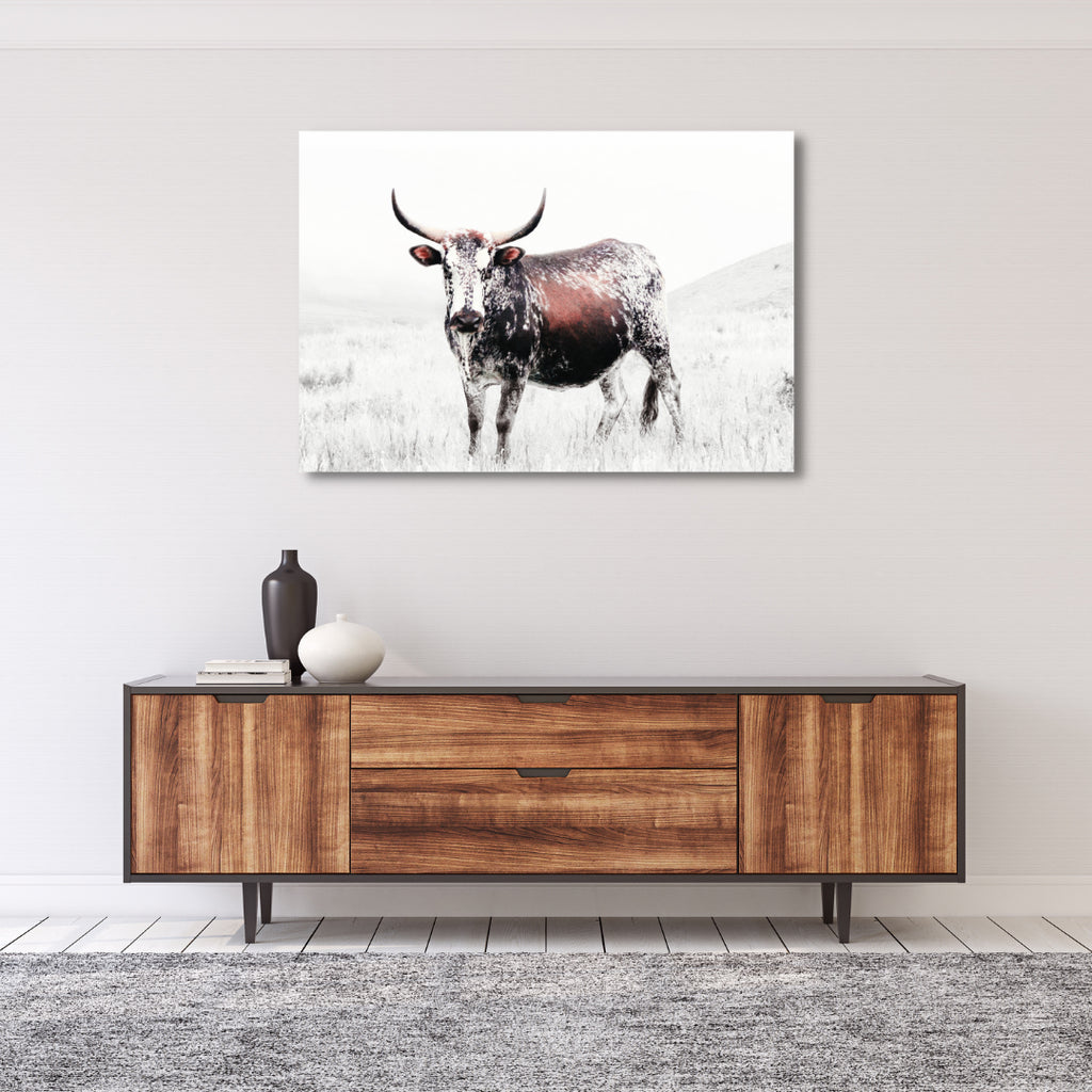 Canvas Wall Art Home Decor - Nguni Bull 01