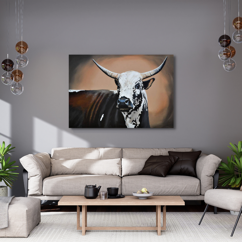 Canvas Wall Art Home Decor - Nguni Cow