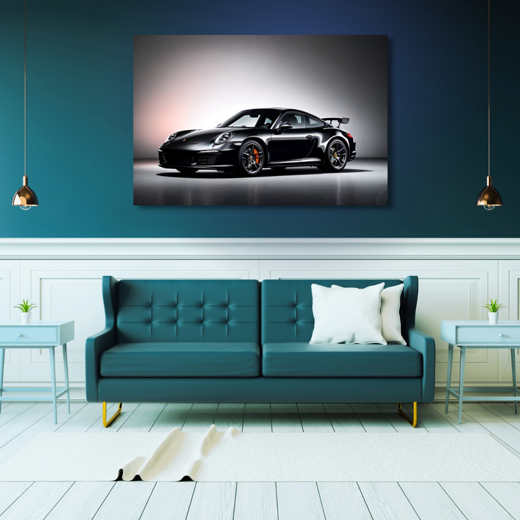 Canvas Wall Art Home Decor - Porsche 911 Black