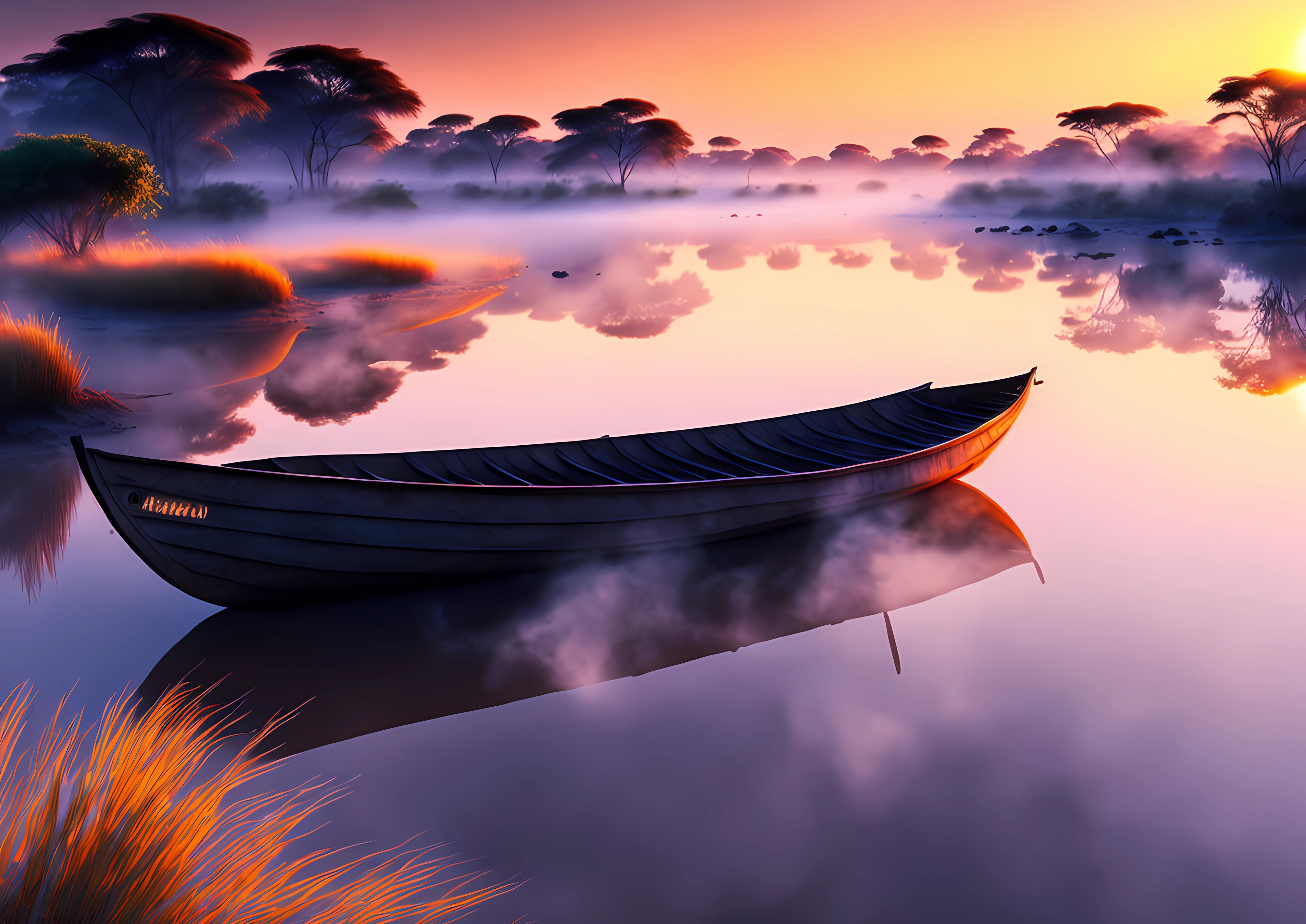 Canvas Wall Art Home Decor - River Boat