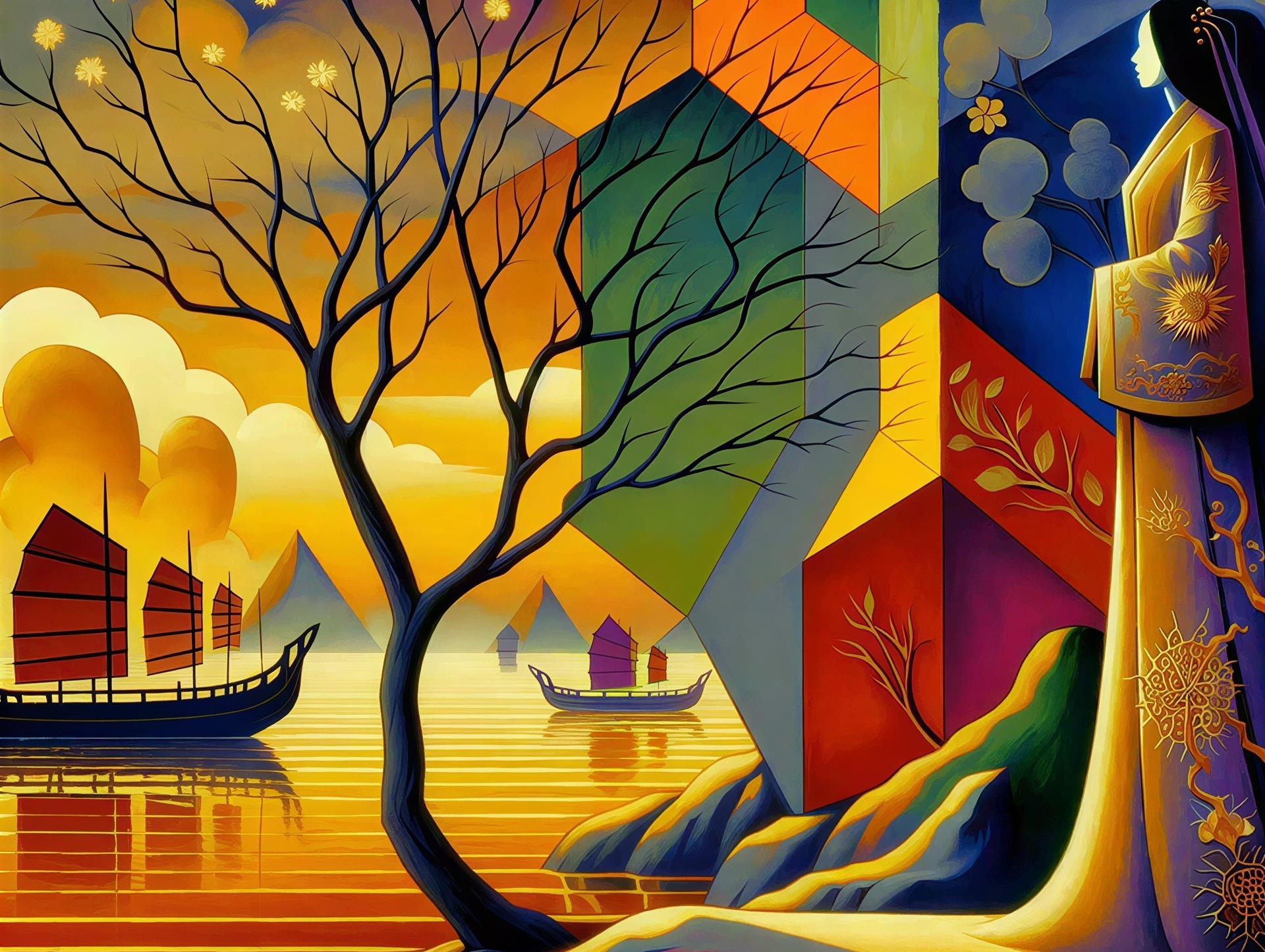 Canvas Wall Art Home Decor - Rainbow Hair