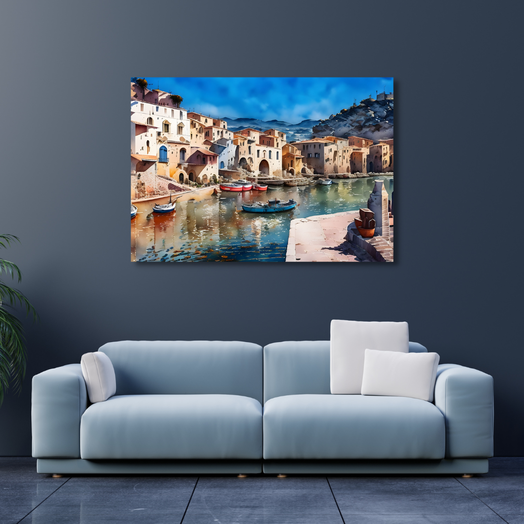 Canvas Wall Art Home Decor - Sicily Port