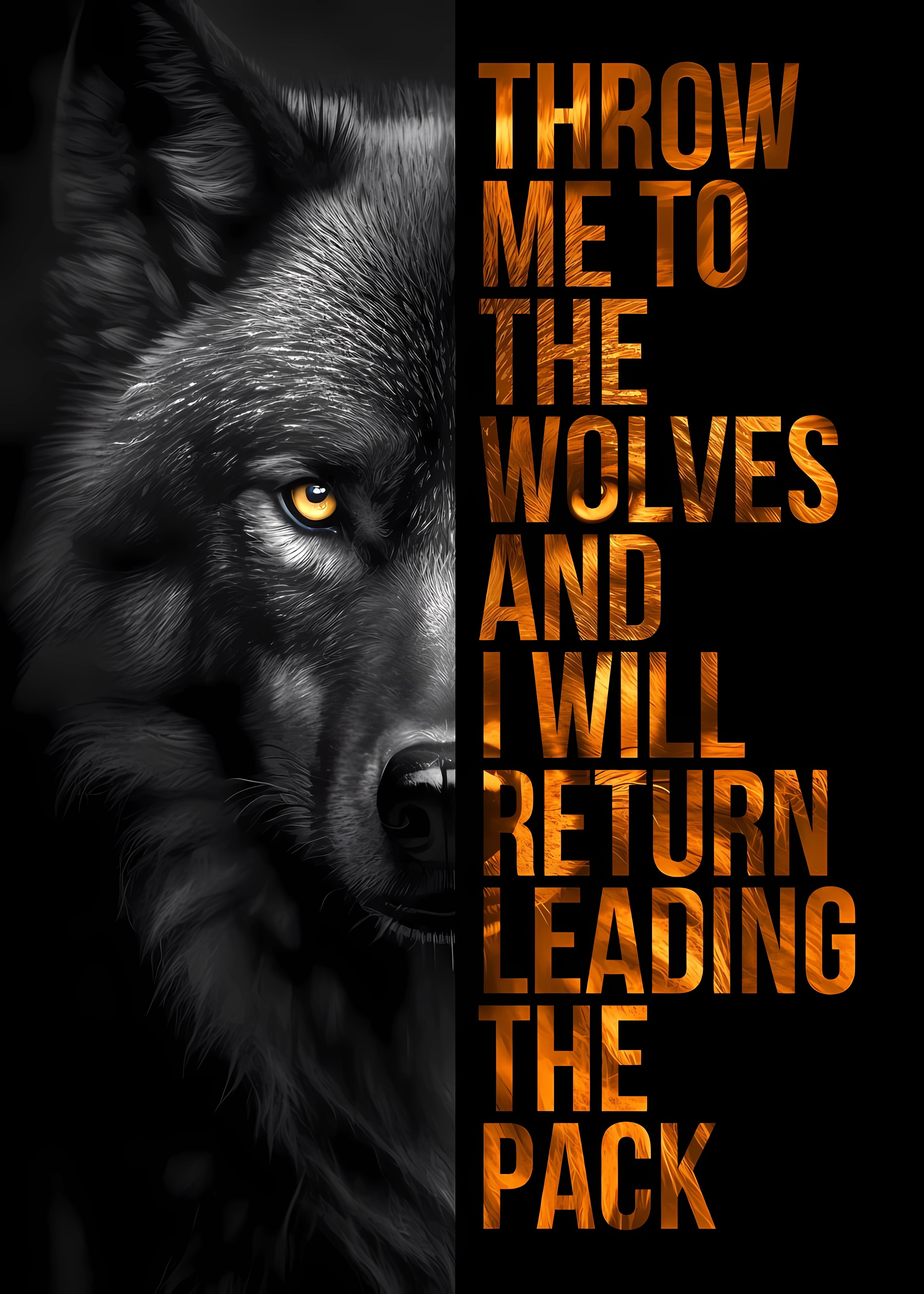 Motivational Canvas Wall Art - Throw Me To The Wolves