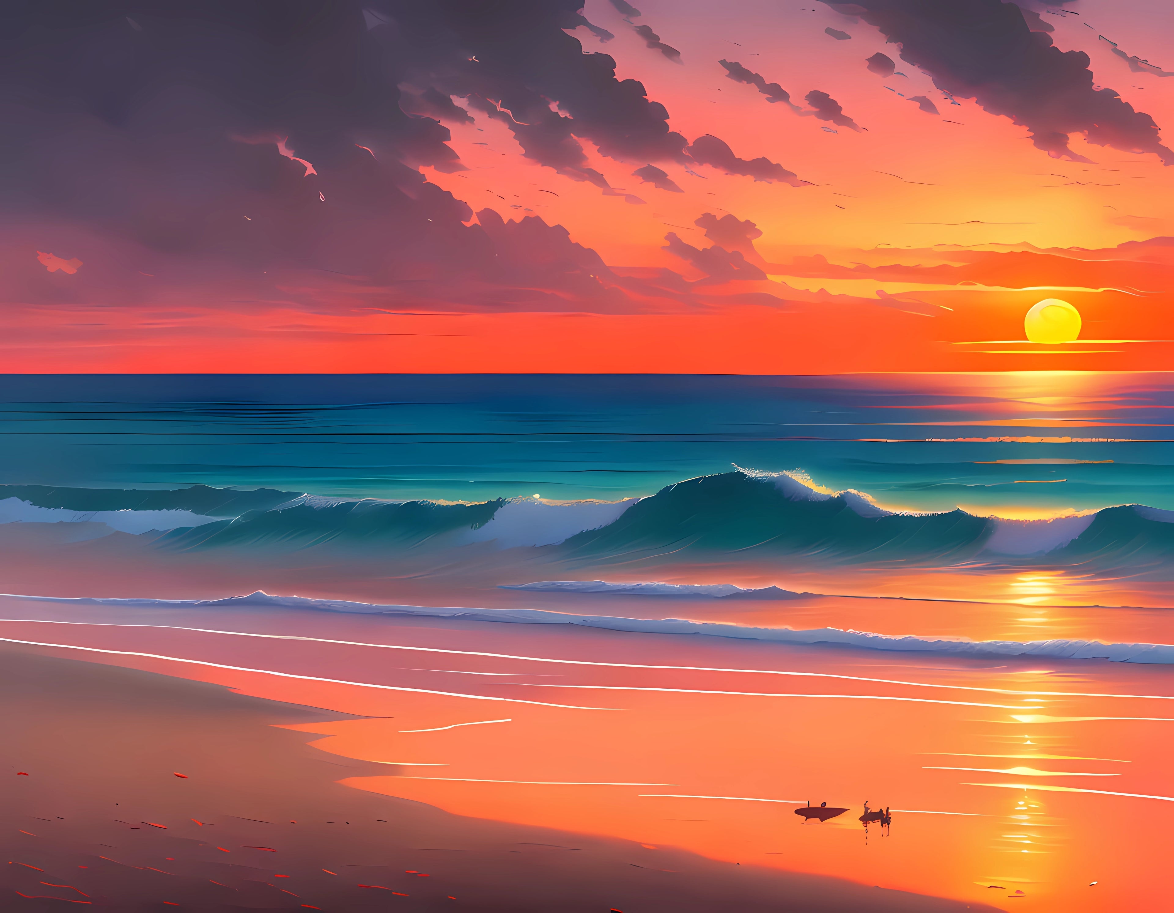 Canvas Wall Art Home Decor - Tropical Sunset