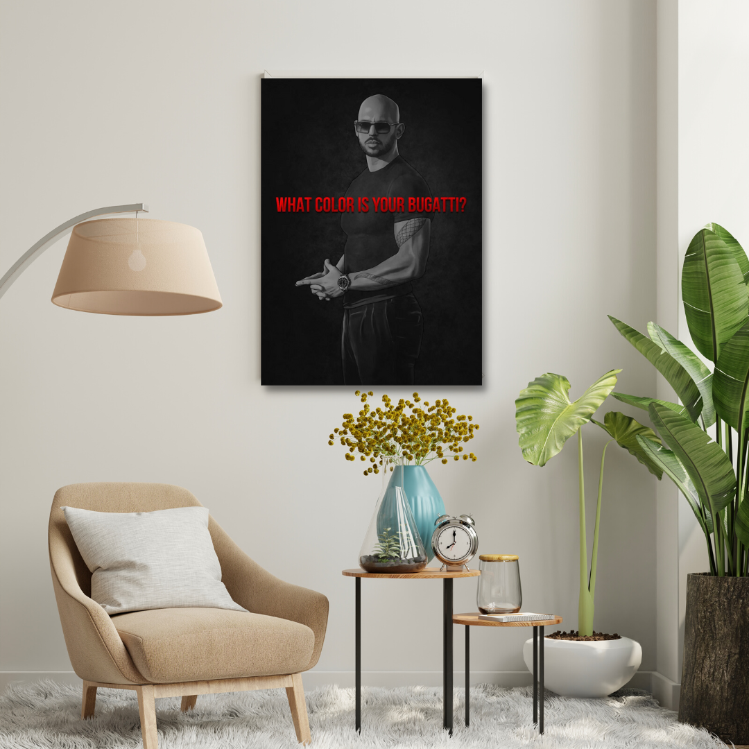 Motivational Canvas Wall Art - What Colour Is Your Bugatti