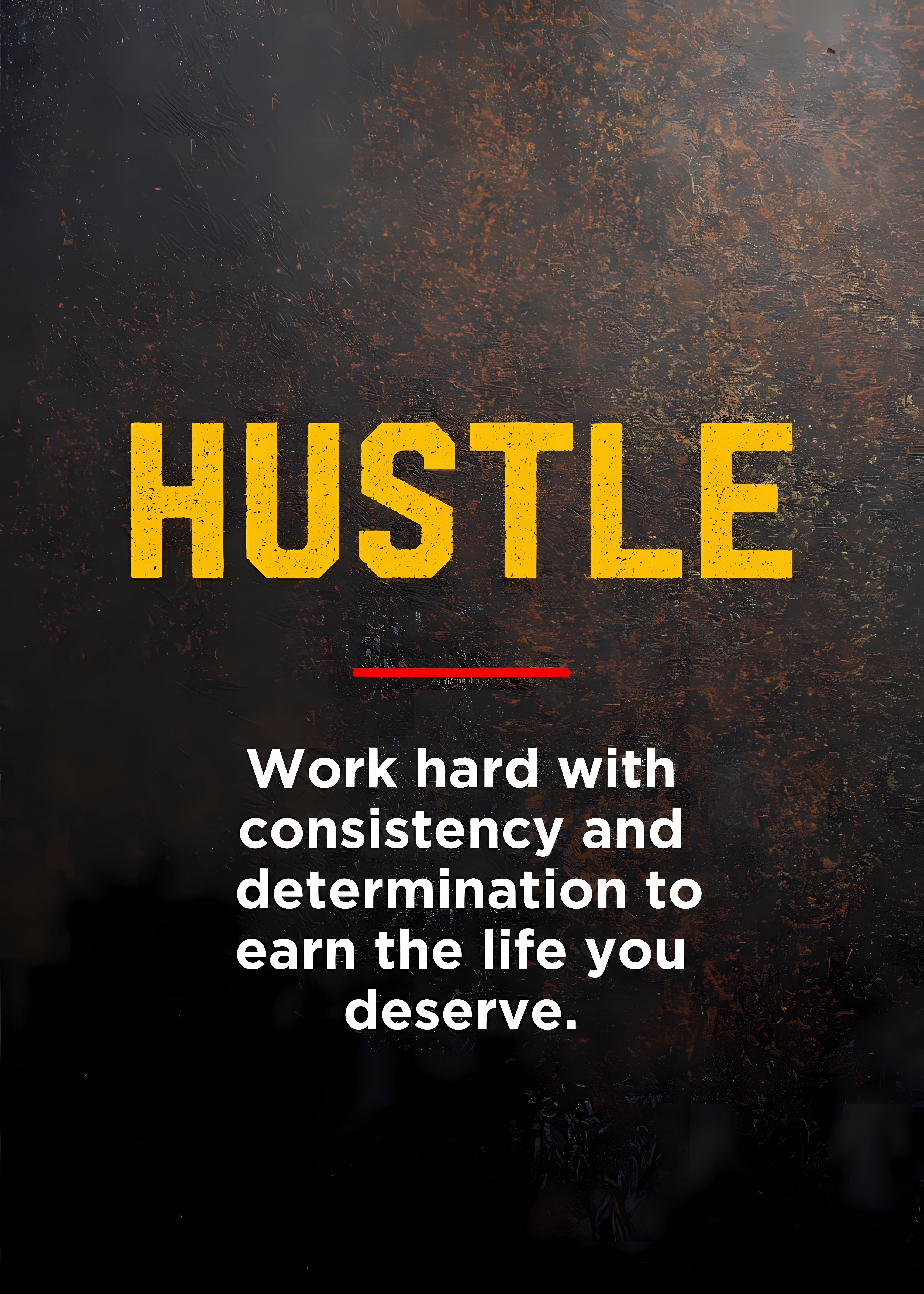 Motivational Canvas Wall Art - Hustle